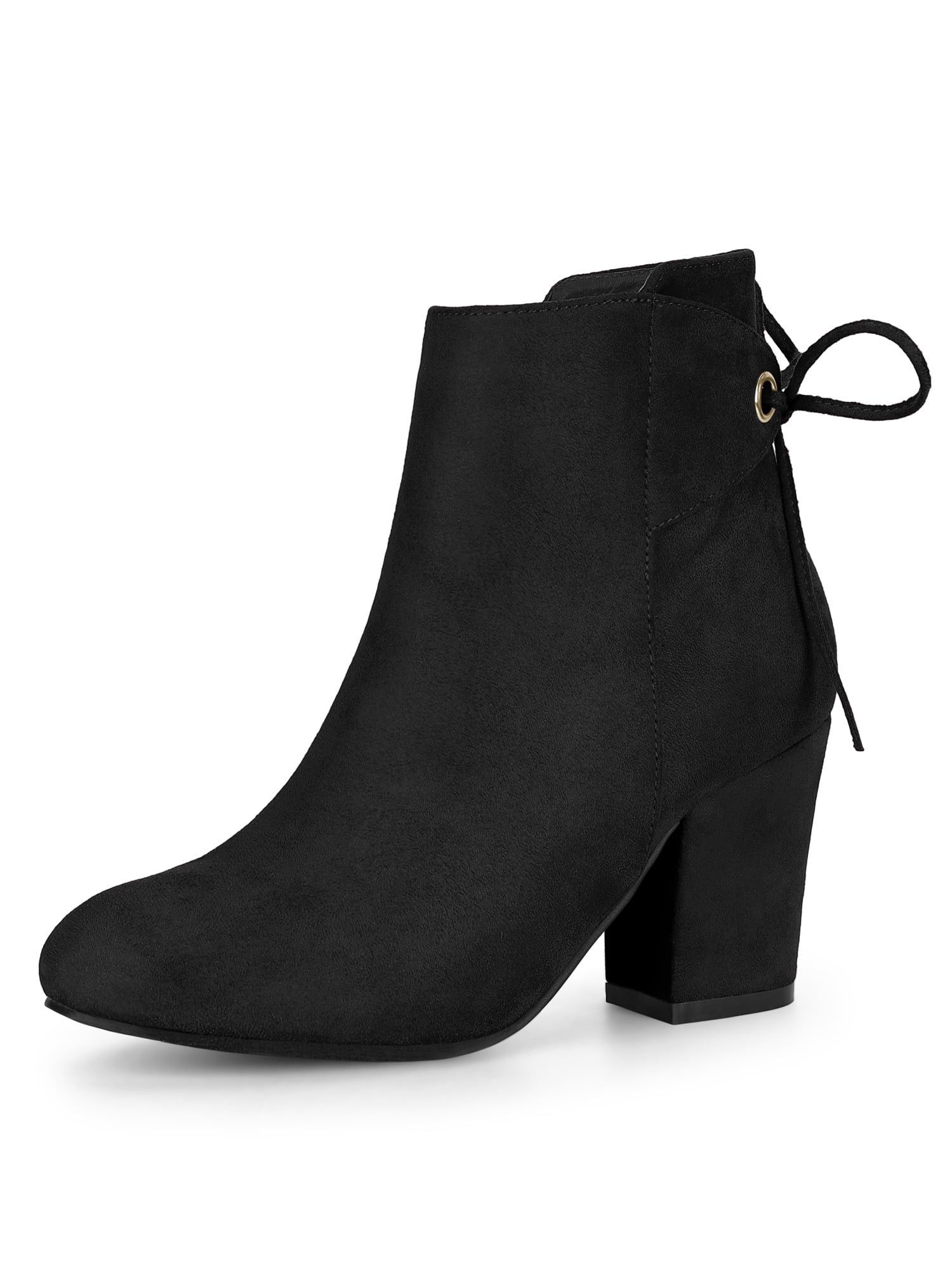 round toe block heel booties