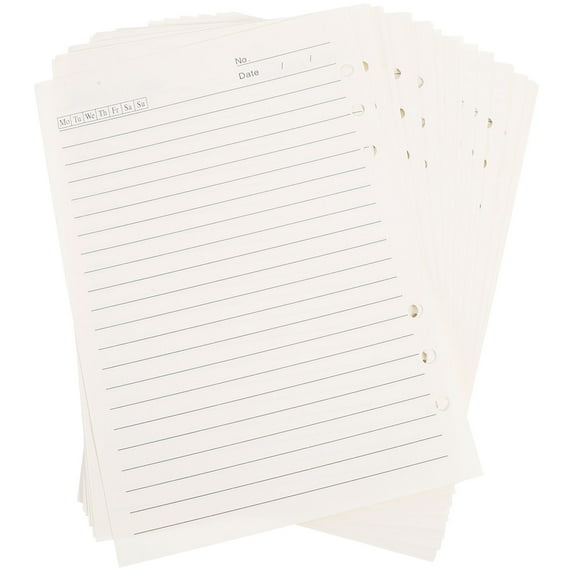 A5 LooseLeaf Refill Paper for Writing Smooth Surface 6Hole Fits Most Binders