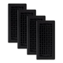 Decor Grates (4-Pack) LTH410-BLK Lattice Floor Register, 4x10 Inches, Textured Black Finish