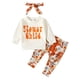 thumbnail image 1 of Gibobby Conjunto niña Ropa para niña pequeña, sudadera de manga larga, con, pantalones con estampado Floral, trajes, 3 uds., banda para el pelo para recién nacido(Blanco,12-18 Meses), 1 of 5