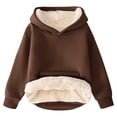 thumbnail image 2 of JTSRKL Cute Boys Girls Fleece Lined Sherpa Hoodie Unisex Kids Plush Thick Warm Winter Hoodies Pullover Hooded Sweatshirt Sweater Tops Brown 5-6 Years, 2 of 10
