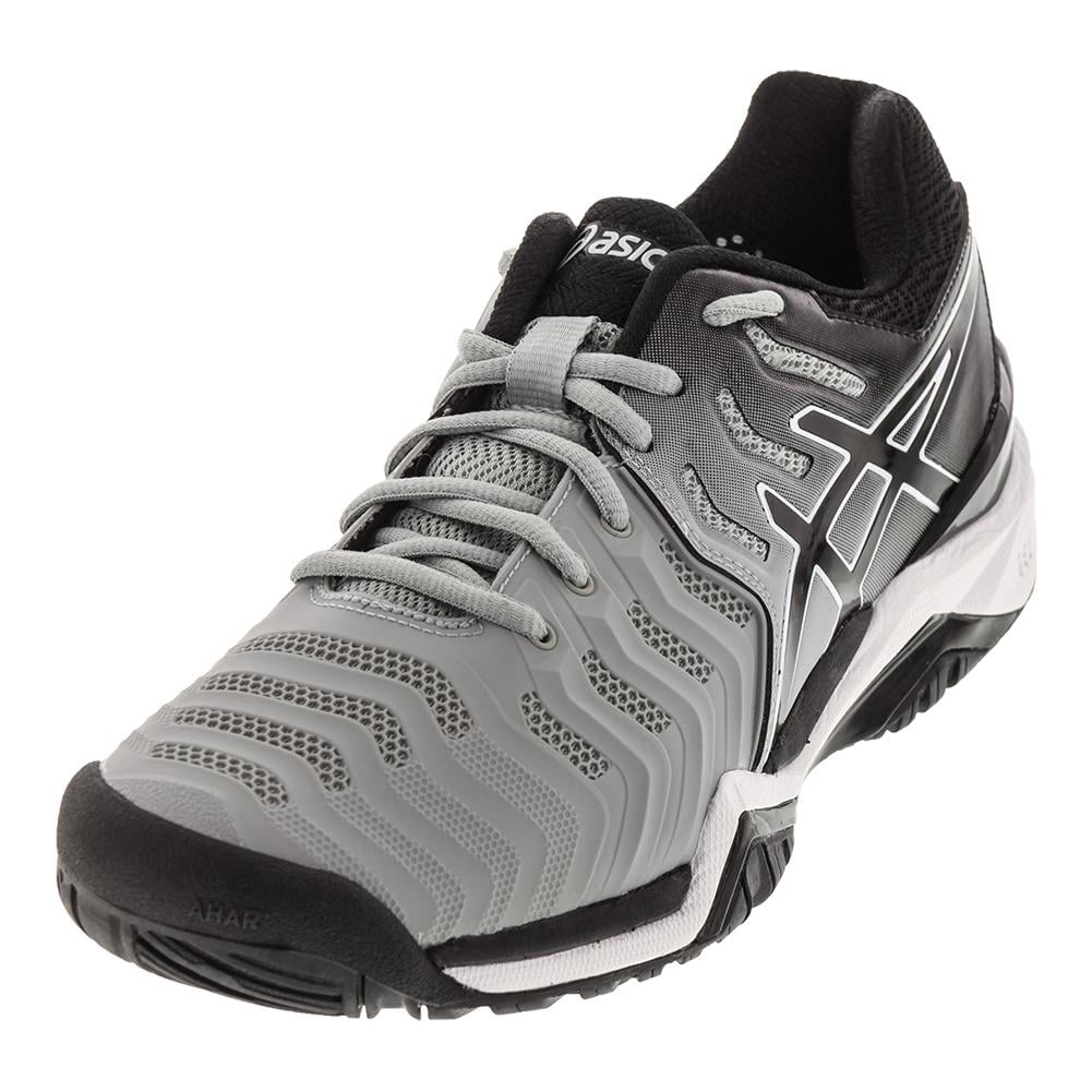 asics gel resolution 7 grey/black/white men's shoes