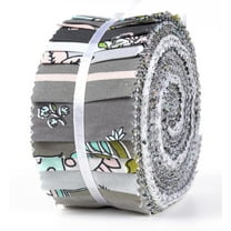 Soimoi 40Pcs Block Print Cotton Precut Fabrics For Quilting Craft Strips 2.5x42inches Jelly Roll - Black