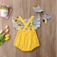 thumbnail image 2 of Bébé Fille Belle Été Floral Sans Manches Romper Combinaison Combinaison + Bandeau Tenues, 2 of 4