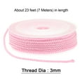 thumbnail image 2 of Unique Bargains 2 Packs Twisted Nylon Twine Thread Beading Cord 3mm 7M/23 Feet Extra Strong Braided Nylon String, Pink, 2 of 6