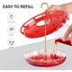 thumbnail image 2 of Comedero de colibrí para exteriores, paquete de 2, a prueba de fugas, fácil de limpiar y recargar Comedero de tarareo para amantes de Hummer, incluye colgador, con 5 puertos de alimentación (16 onzas) Adepaton WMZL-896, 2 of 7