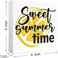 thumbnail image 2 of Zomyto 5"x5" Lemon Decor Wood Box Sign Sweet Summer Time Lemon Wooden Block Sign Desk Décor,Farmhouse Summer Lemon Sign Decor, 2 of 7