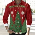 thumbnail image 6 of bbymog Button Up Shirt Men Christmas Costumes Plus Size Casual Shirts Collared Neck Long Sleeve Work Blouse Red H XXXL, 6 of 8