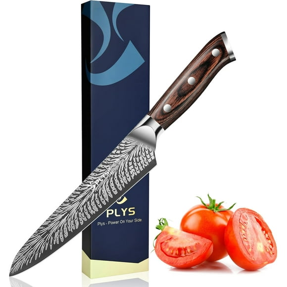 Japanese Chef Knife 5 inch - Sharp Professional Chef's Knife, High Carbon Stainless Steel Kitchen Knife with Ergonomic Wood Handle and Gift Box
