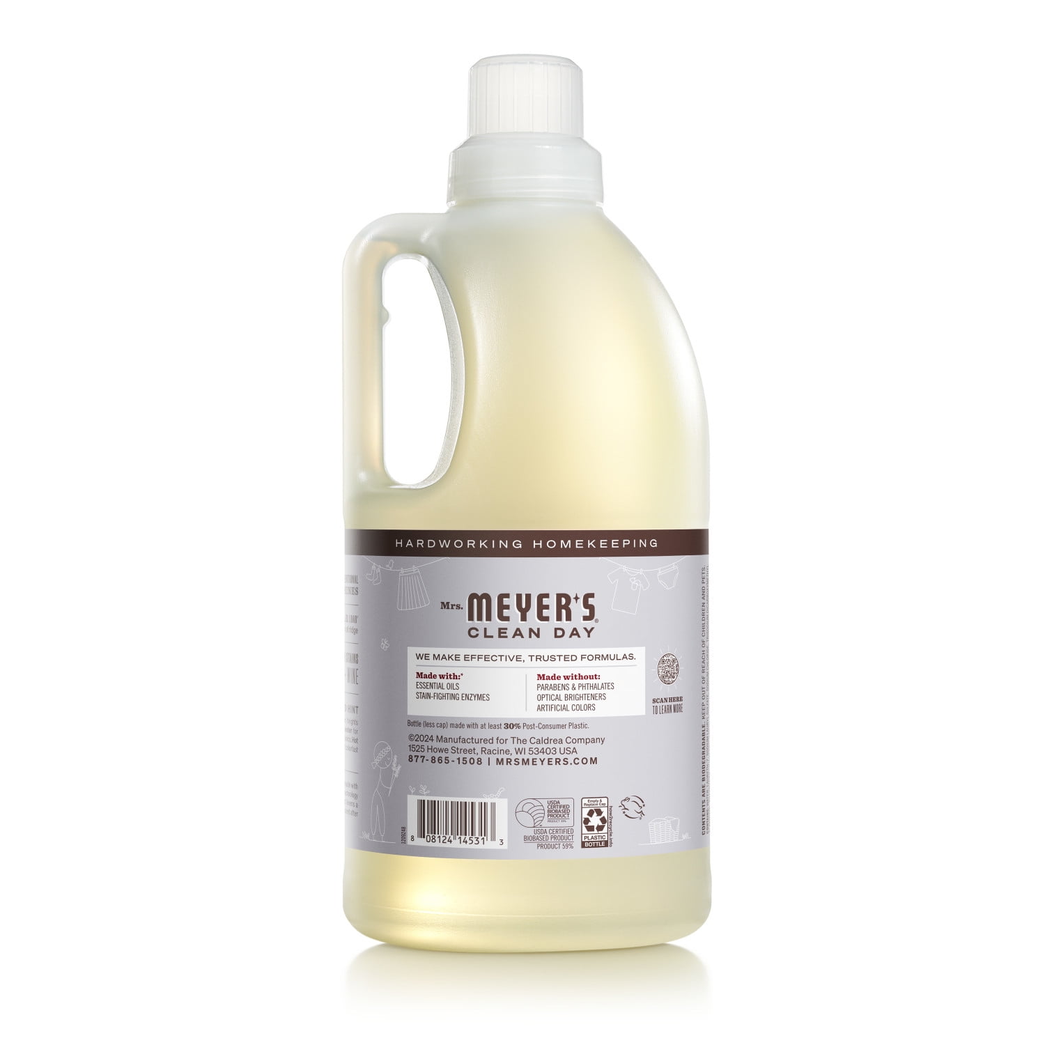 (2 pack) Mrs. Meyer's Clean Day Laundry Detergent, Lavender Scent, 64 Ounce Bottle