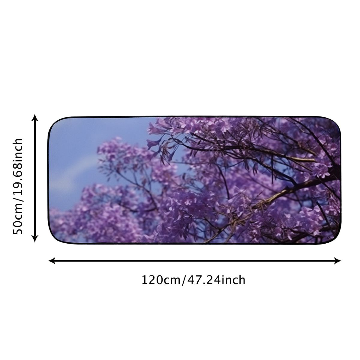 Qinduosi Decorative Door Mat, Door Mat with Non-Slip Rubber Backing, Cleaning, Traps Dirt, for Entry, Patio, Garage - Nature Purple Jacaranda Tree Flowers 19.68*47.24 in