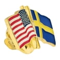 thumbnail image 3 of USA and Sweden Crossed Friendship Flag Enamel Lapel Pin, 3 of 3