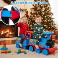 thumbnail image 3 of OLAKIDS 6V 2-Seater Ride on Train with Carriage, Storage, Train Whistle, Music, Lights for 18 Months+, 3 of 4