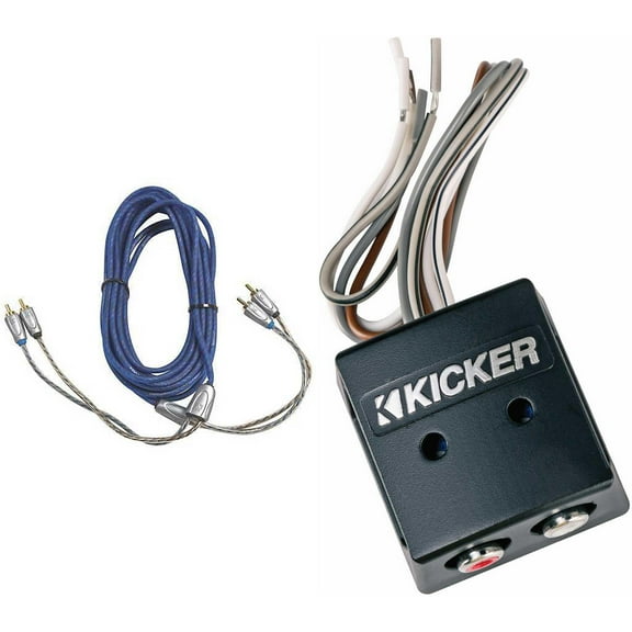 Kicker 46KISLOC K-Series Interconnect, Speaker To Rca W/ Line-Out Converter & 46KI23 3 Meter 2-Channel Signal Cable