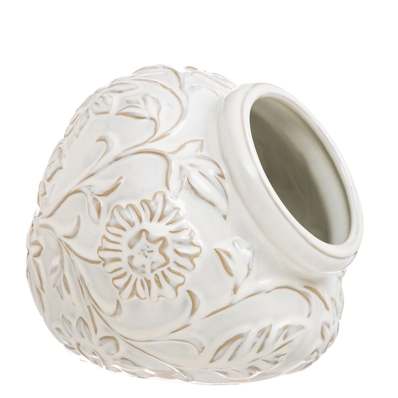 Evergreen Classic White Embossed Planter - Walmart.com