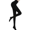 thumbnail image 3 of Fleece Lined Tights Sheer Women Fake Translucent Warm Pantyhose Leggings Sheer Thick Tights Black Size One Size, 3 of 5