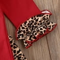 thumbnail image 5 of Baby Girl 2 Piece Outfit, Leopard Long Sleeve Heart Tops + Bell-Bottoms Flare Pants Clothes Set, 5 of 6