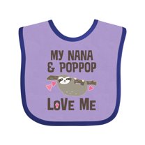Inktastic Nana and Poppop Love Me Girls Baby Bib