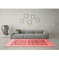 thumbnail image 3 of Ahgly Company Machine Washable Indoor Square Oriental Red Traditional Area Rugs, 7' Square, 3 of 4