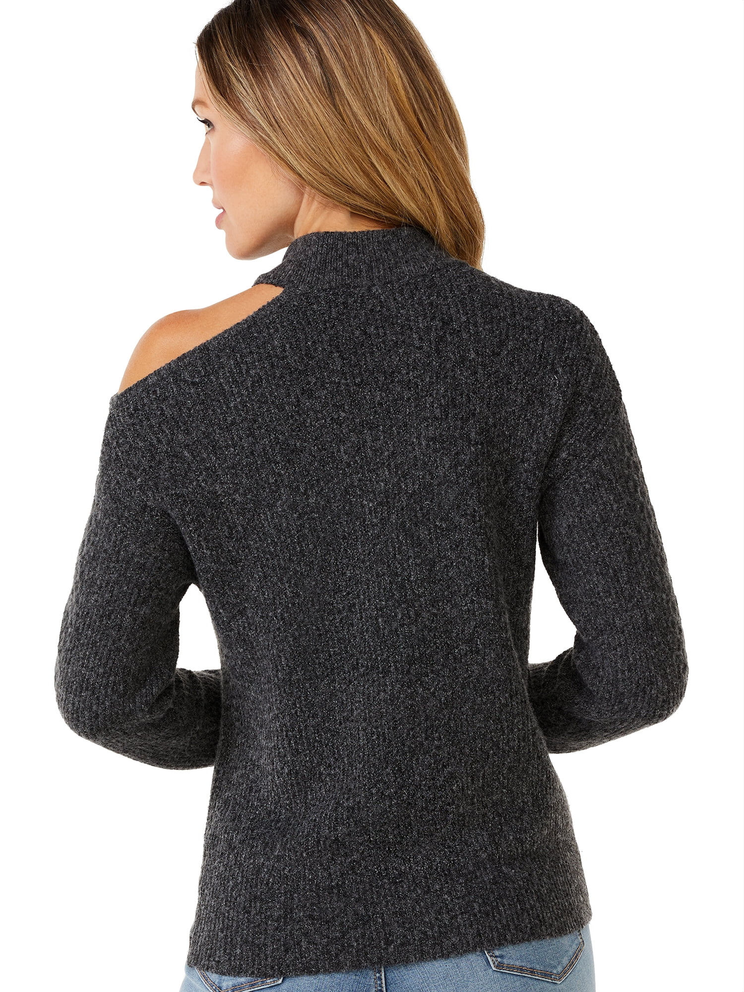 Sofia Jeans by Sofia Vergara Women's Cutout Cable Sweater