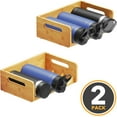 thumbnail image 7 of SpaceAid Bamboo Water Bottle Organizer with Labels, 2 Pack Stackable Bottle Holder, 7 of 7