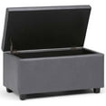 thumbnail image 2 of Pemberly Row 34" W Rectangle Storage Ottoman in Stone Gray Faux Leather, 2 of 6