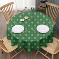 thumbnail image 3 of Green Christmas Snowflake Pattern Round Tablecloth 60"x60",Wrinkle Wipeable Table Cloth for Kitchen Dining Room Picnic Patio Party, 3 of 6