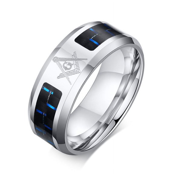 Non-Tarnish Stainless Steel Ring Wide Band Rings for Men Letter G US Size 12 8mm Inner Diameter: 21.4mm