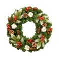 thumbnail image 4 of Corona navideña de flores artificiales para puerta de entrada, piñas verdes 40 centímetros, 4 of 9