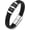 Black&black, variant on Leather Bracelet for Men Braided Cuff Wristband Stainless Steel Clasp in Silver and Gold Jewellery Gift