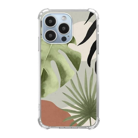 Aesthetic Boho Plants Case for iPhone 13 Pro Max,Aesthetic Art Design TPU Bumper Cover Case
