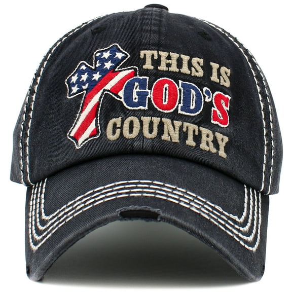 This is God's Country Distressed Vintage Washed Baseball Cap Womens