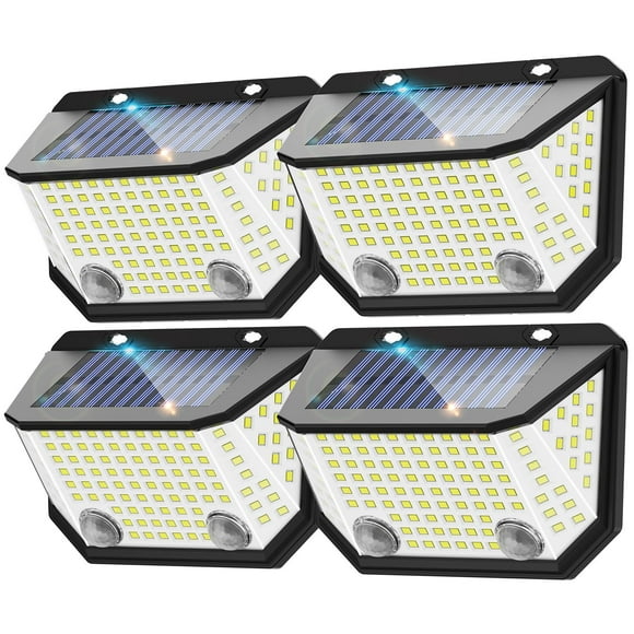 Kasonic Lumières Solaires Extérieures, 122 LEDs Capteur de Mouvement Plus Grand avec 300 Angle Grand, Lumières Murales de Sécurité Solaires Ultra-Brillantes pour Extérieur