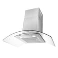 thumbnail image 2 of RCA 30 in. Regency Collection 400 CFM Ducted Glass Canopy Wall Mount Range Hood, Push Buttons, LEDs, Stainless Steel, 2 of 16