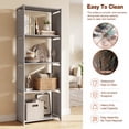 thumbnail image 6 of HONEIER Bookshelf, 4-Tier Storage Shelf, Narrow Bookcase Organizer for Bedroom Living Room Office, Gray, 6 of 9