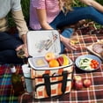 thumbnail image 5 of FORMRS Insulated Cooler Bag 24 Cans Capacity Soft Leakproof Lunch Box with Side Pockets, Beige Geometric Circles, 5 of 7