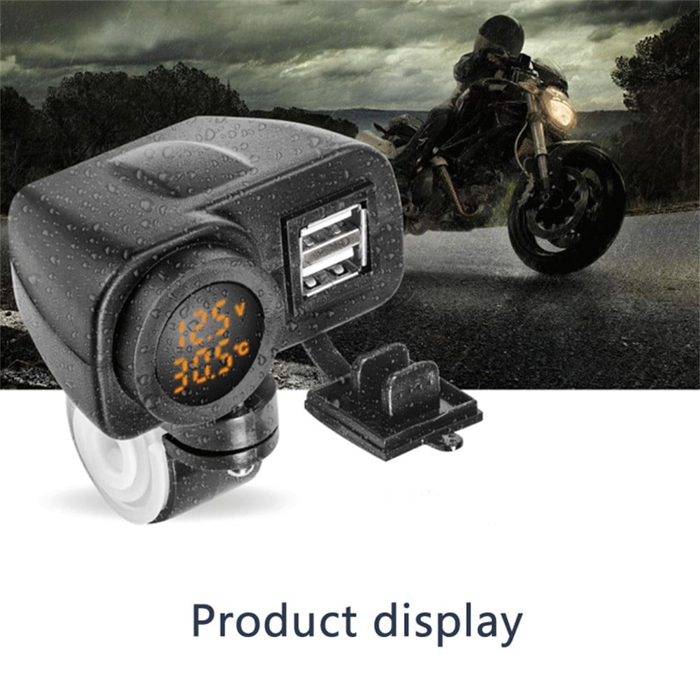 Phone Charger Motorcycle Handlebar Mount Dual Usb Charger Socket W