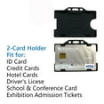 thumbnail image 2 of Muka Hard Plastic Open Face 2 Cards ID Badge Holder, Horizontal Black Badge Case-10 Pack, 2 of 4