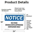 thumbnail image 2 of (2 Pack) No Food Drinks With Approved Container Only OSHA Notice Sign, 2 of 7