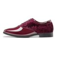thumbnail image 2 of Zapatos de Vestir para Hombre Bruno Marc, Oxford de Terciopelo con Cordones, Rojo Oscuro, 2 of 7