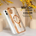 thumbnail image 6 of Dteck Magnetic for iPhone 17 Case with Screen Protector, Compatible with MagSafe, Non Yellowing Slim Plating Soft Clear Phone Cover with Full Camera Lens Cover 6.3 Inch,Orange, 6 of 6