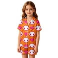 thumbnail image 2 of Outfit Sets for Girls Halloween All Over Print Collar Short Sleeve Top Shorts Loungewear 2 Piece Outfits Size 3-4Y, 2 of 4