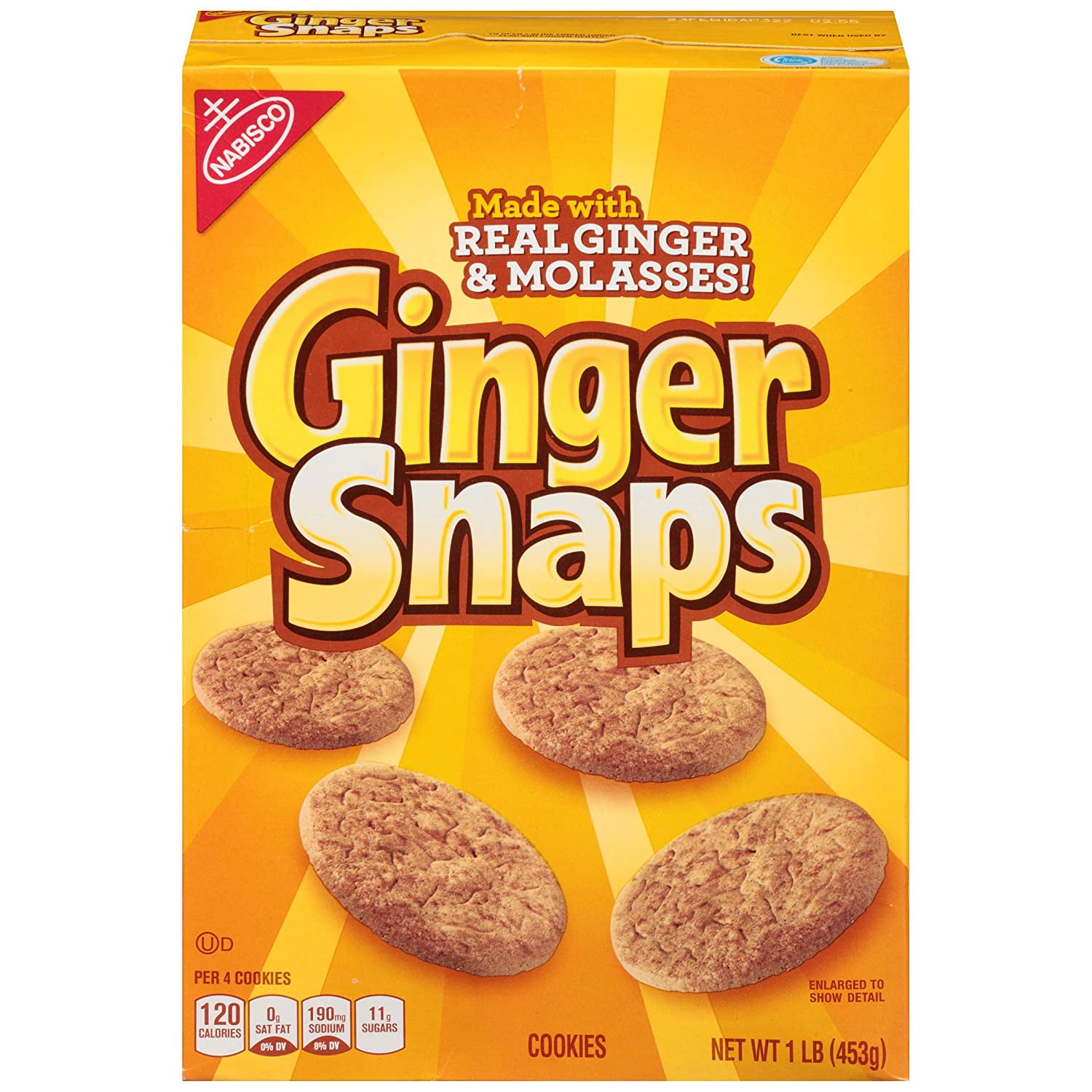 Nabisco Ginger Snaps Cookies 16 oz. Box (Pack of 4)