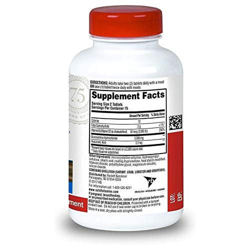 Schiff Glucosamine 2000mg with Vitamin D3 and Hyaluronic Acid, 150 tablets - Joint Supplement