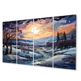 thumbnail image 2 of Designart "Winter s Beautiful Country Charm III" Winter Landscape Metal Wall Art Set, 2 of 5
