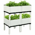 thumbnail image 1 of Costway Set of 4 Raised Garden Bed Elevated Flower Vegetable Herb Grow Planter Box White, 1 of 10