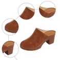 thumbnail image 4 of Rokment Womens Platform Chunky Block High Heels Clogs & Mules Dressy Sandals for Ladies 2026 Summer Fashion Casual Leather Closed Toe Dress Slip on Slides E Size 9, 4 of 6