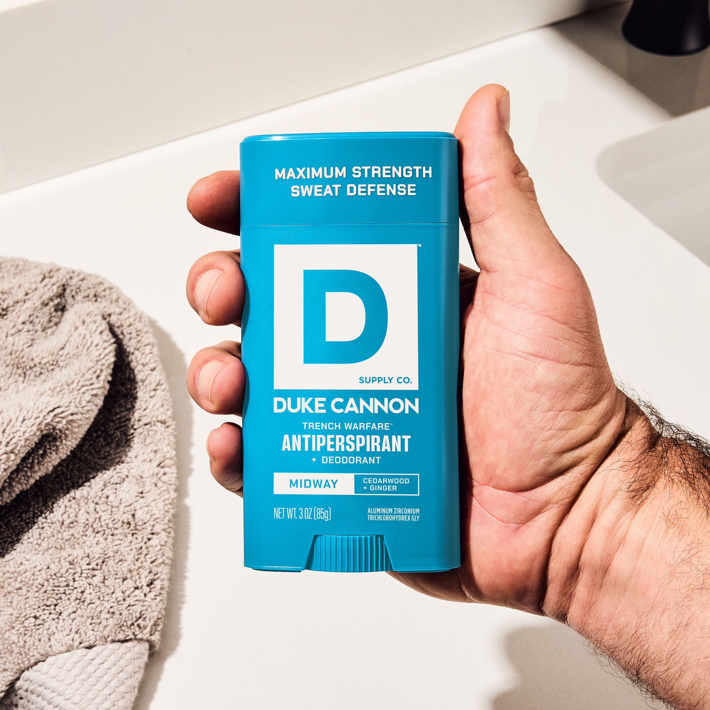 Duke Cannon Trench Warfare Antiperspirant Deodorant Stick, Midway Scent, 3 oz
