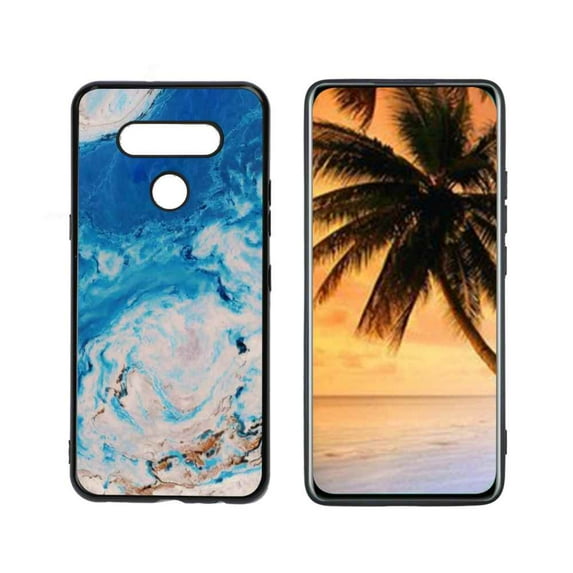 Blue-Marble-80 Phone Case, Degined for LG K51 Case Men Women, Flexible Silicone Shockproof Case for LG K51