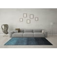 thumbnail image 3 of Ahgly Company Indoor Round Abstract Light Blue Modern Area Rugs, 3' Round, 3 of 4